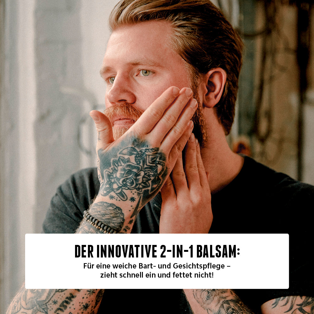 Innovative Balsam für Haut und Barthaare, der schnell einzieht und nicht fettet.