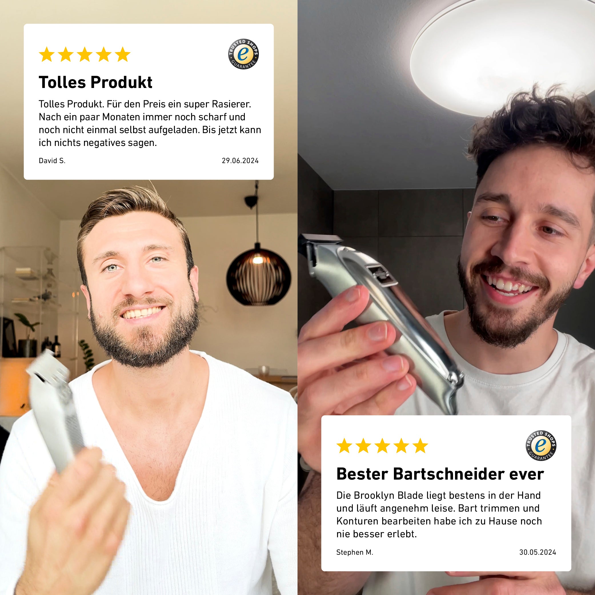 Die Brooklyn Blade ist Kunden zufolge der beste Bartschneider weil er perfekt in der Hand liegt und perfekt zum Trimmen des Bartes und für Konturen geeignet ist.