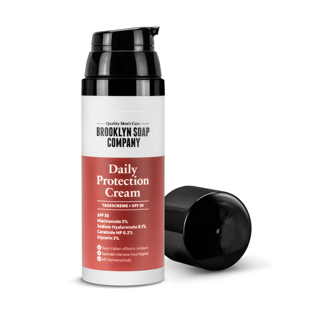Die Daily Protection Tagescreme für Männer mit aktiven Wirkstoffen bietet Schutz und spendet Feuchtigkeit für gesunde, frische Männerhaut.