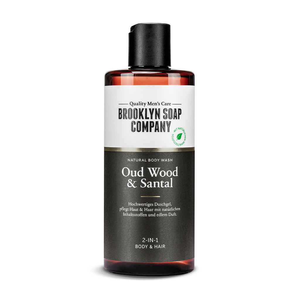 Das Oud Wood & Santal Duschgel von Brooklyn Soap Company sorgt mit warmem Oud-Duft und Sandelholz für ein sinnliches Duscherlebnis. Perfekt für Haut und Haare.