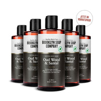 Oud Wood & Santal Duschgel von Brooklyn Soap Company im praktischen Vorratspack. Hochwertige Pflege für Haut und Haar mit langanhaltendem Duft.