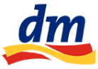 dm Logo – bunte Version mit rot-gelbem Band darunter