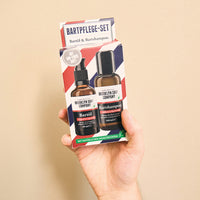 Das Bartpflege Set von der Brooklyn Soap zum Kennenlernen in hochwertiger Geschenkverpackung in Barbershop-Design.