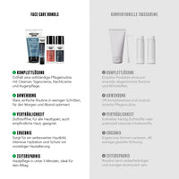 Vergleich Face Care Bundle von Brooklyn Soap Company mit konventioneller Tagescreme: Komplettlösung mit Cleanser, Tagescreme, Nachtcreme und Augenpflege vs. einzelne Produkte ohne abgestimmte Routine. Vorteile: einfache Anwendung, hohe Verträglichkeit, bessere Ergebnisse und Zeitersparnis.