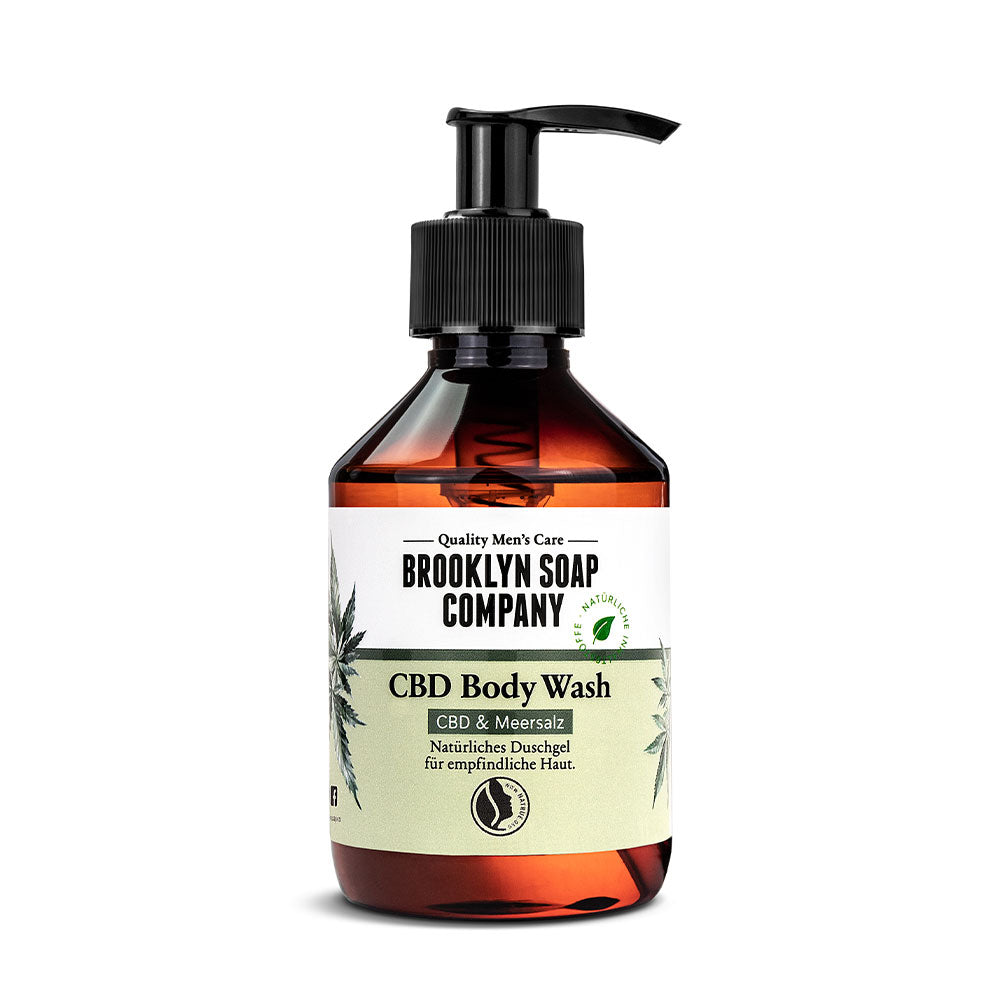 Das natürliche CBD Body Wash von der Brooklyn Soap Company wirkt beruhigend und ist selbst für empfindliche Haut geeignet. 